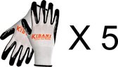Kibani werkhandschoenen per 5 - Tuinhandschoenen - one size fits all - voor heren - handschoenen heren
