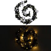 Kerstslinger met LED-lampjes 2,7 m PVC zwart