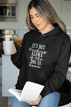 It's Not Drinking Alone If The Dog Is Home Hoodie, Gifts For Dog Lovers, Funny Hooded Sweatshirts, Quality Unisex Hooded Sweatshirts, D004-078B, M, Zwart