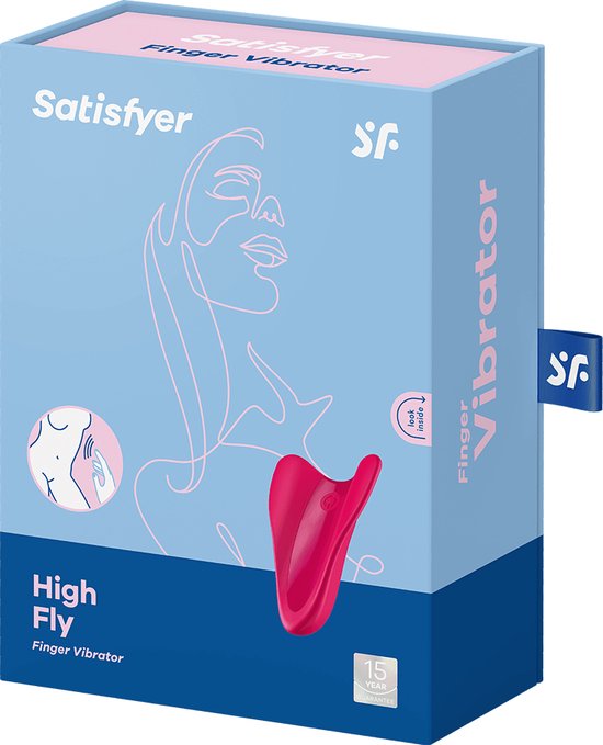 Satisfyer, vibrator, vingervibrator, klein en veelzijdig, 'High Fly' met batterij, siliconen, 7 cm