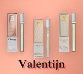 3 stuks JFenzi  - La’ Amore Christian Dior J'adore -  Charme Women Chloe - Chloe   - C’est La Vie bouquet-  Lancôme La Vie Est Belle  - roller - handtas formaat 10ml.