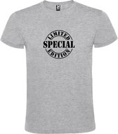 Grijs t-shirt met " Special Limited Edition " print Zwart size XL