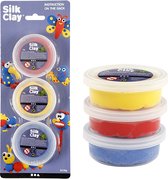 Creativ Company Silk Clay Pâte à modeler 14 g Bleu, Rouge, Jaune 3 pièce(s)