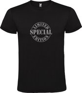 Zwart t-shirt met " Special Limited Edition " print Zilver size XXXXL