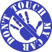 Don't touch my car sticker - Auto stickers - Laptop sticker - Auto accessories - Sticker volwassenen - 14 x 14 cm Blauw