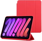 iPad Mini 6 (2021)  Tri-Fold - Multi-Stand Case - Smartcase - Smart Cover - Hoesje - Beschermcase - Rood