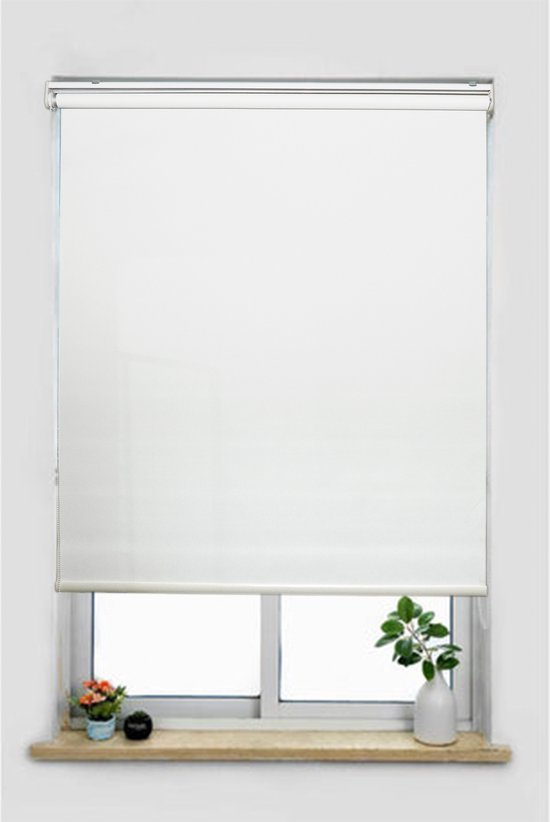 Duhtz Rolgordijn Gedeeltelijk Verduisterd Wit 140x210 cm voor slaapkamer -  badkamer -... | bol.com