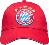 Rode baseballcap kids FC Bayern Munchen logo 5 sterren