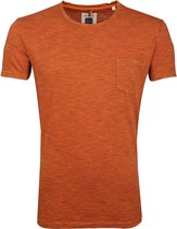Marc O'Polo - Logo T-shirt Streep Oranje - XXL - Modern-fit