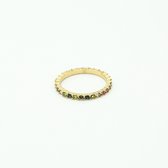 Ring Rainbow - Michelle Bijoux - Ring - Maat 17 - Goud/Multi