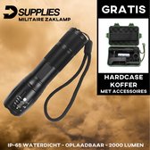 D-Supplies® | Militaire zaklamp LED - 2000 Lumen- Hardcase opbergdoos - IPX-6 Waterproof - oplaadbaar - accessoires - verlichting
