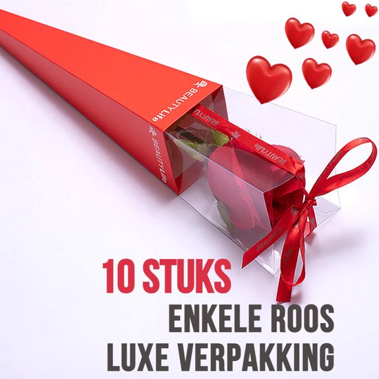 Verbanning Parasiet Handel Allernieuwste 10 STUKS Luxe ROOS Verpakkingen ROOD - Valentijn Rozen Gift -  Enkele... | bol.com