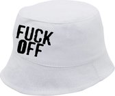 Fuck Off vissershoed | Bucket Hats | Kleur Wit | One sizes | Promo | Festival | Evenement | Zomer