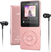 AGPTEK 16GB MP3 Bluetooth 5.0 met aanraaktoetsen en koptelefoon, 1,8'' scherm HiFi sportmu