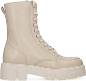 Sacha - Dames - Latte leren veterlaarsjes - Maat 38