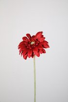 Kunstbloem - Gerbera - topkwaliteit decoratie - 2 stuks - zijden bloem - Rood - 47 cm hoog