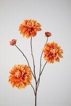 Kunstbloem - Dahlia - topkwaliteit decoratie - 2 stuks - zijden bloem - koraal - 90 cm hoog