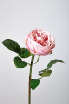 Kunstbloem - Roos - topkwaliteit decoratie - 2 stuks - zijden bloem - Peach Zalm - 46 cm hoog