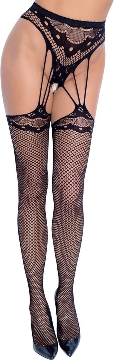 Goedkoopste Cottelli LEGWARE - Suspender String with Stockings - Maat M