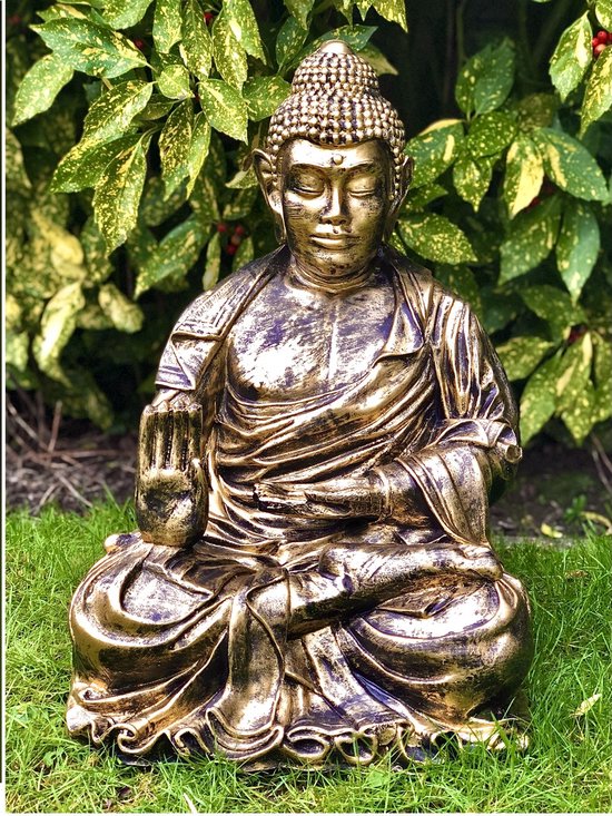 XL Bouddha Tête Statues de jardin pour l'extérieur - Méditation - Grande  statue de jardin gris foncé - 60cm