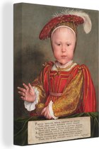 Canvas Schilderij Portret van Edward VI als kind - Schilderij van Hans Holbein de Jonge - 90x120 cm - Wanddecoratie