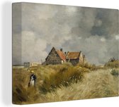 Canvas Schilderij Cottage in the dunes - Schilderij van Jean-Charles Cazin - 120x90 cm - Wanddecoratie
