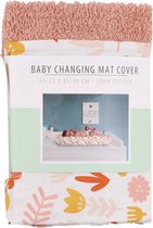 Baby Aankleedkussenhoes - Met badstof middenstuk - 100% katoen - Roze - 65-72 x 46-50 cm - Baby changing mat cover