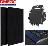 Pakket - 2 stuks DMEGC 370wp met APSystems DS3-L micro omvormer en monitoring per paneel - Plat dak Oost/West Landscape / Geen monitoring