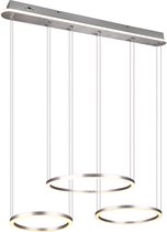 LED Hanglamp - Trion Mirosa - 56W - Aanpasbare Kleur - Dimbaar - Rechthoek - Mat Nikkel - Aluminium - BSE