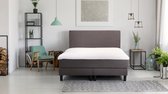 Beddenreus Basic Boxspring Boston vlak met gestoffeerde matrassen - 120 x 200 cm - donkergrijs