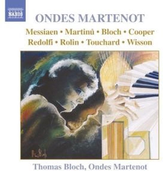 Cd-hoes met schilderij van een persoon die een Ondes Martenot bespeelt, met titel en artiest.