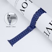 Fungus - Smartwatch bandje - Geschikt voor Apple Watch 42 / 44 / 45 / 49 mm - Series 1 2 3 4 5 6 7 8 9 SE Ultra iWatch - Metaal - Schakel - Blauw