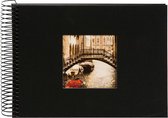 GOLDBUCH GOL-20605 spiraal album BELLA VISTA Zwart met venster, 24x17 cm, zwarte bladen