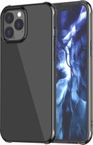 Mobigear Hoesje geschikt voor Apple iPhone 12 Mini Telefoonhoesje Hardcase | Mobigear Crystal Backcover | iPhone 12 Mini Case | Back Cover - Zwart /Transparant | Zwart,transparant