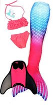 Zeemeermin staart set| Mermaid staart, Bikiniset en Monovin | Pink&Blue maat 150