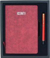 Luxe giftbox cadeau notitieboek A5 met balpen - verpakt in doos - inclusief transporttas - 80 pagina's
