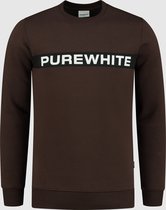 Purewhite -  Heren Slim Fit   Sweater  - Bruin - Maat XXL