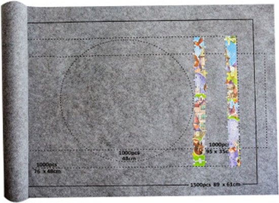 King puzzelmat Roll & Go junior 66 x 117 cm vilt groen