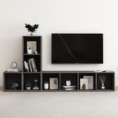 Decoways - 3-delige Tv-meubelset spaanplaat grijs