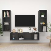 Decoways - 3-delige Tv-meubelset spaanplaat grijs