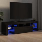 Decoways - Tv-meubel met LED-verlichting 140x35x40 cm hoogglans zwart