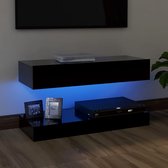 Decoways - Tv-meubel met LED-verlichting 90x35 cm zwart