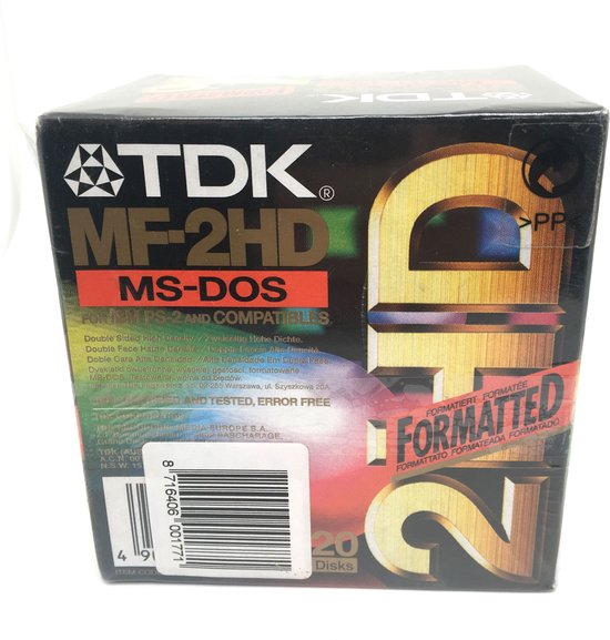 TDK MF-2HD MS-DOS Floppy Diskettes 20 Pack / TDK Floppy