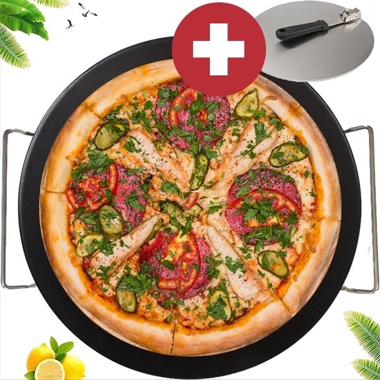 Pizzasteen Large 21 met Pizzaschep - Pizzabundel