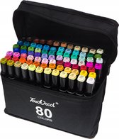 80 Stuks Viltstiften  TOUCH COOL PRO Markers 80 Kleuren Tekenen Inkleuren Ontwerpen