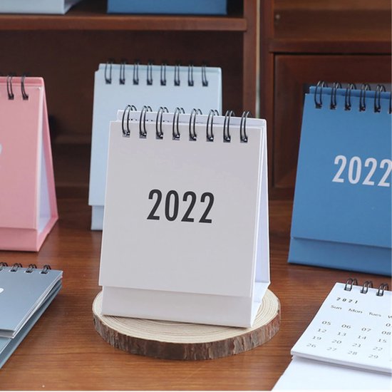 Witte Kleine Bureaukalender 2022 Tafelkalender 2022 - Kalender 2022 - Mini kalender bol.com