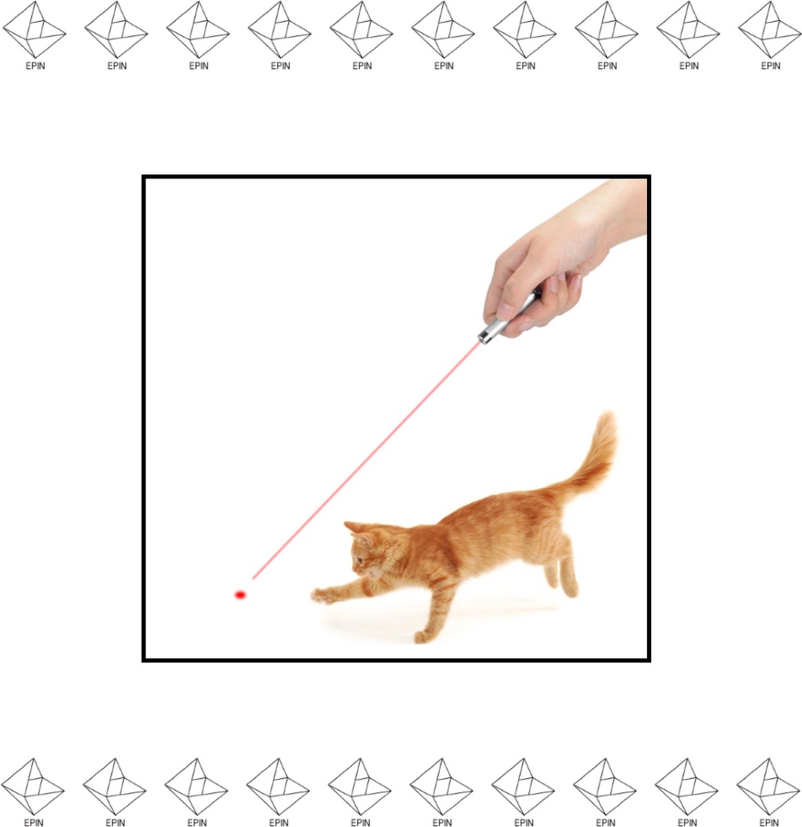 Epin | Kat Laserlampje | Kattenspeelgoed | Laserlamp |Met Mini Zaklamp 2 In 1 | Batterijen Inbegrepen | Zwart