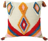 Kussenhoes Bohemian Colorful - Rebel - Kussenhoes - 45x45 cm - Sierkussen - Polyester - Getuft