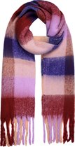 Dames sjaal Check the Box|Lange shawl|Geruit Geblokt|Roze Rood Bruin