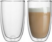 Florina dubbelwandige koffieglazen of theeglazen 450 ML - Set van 2 - Gehard glas